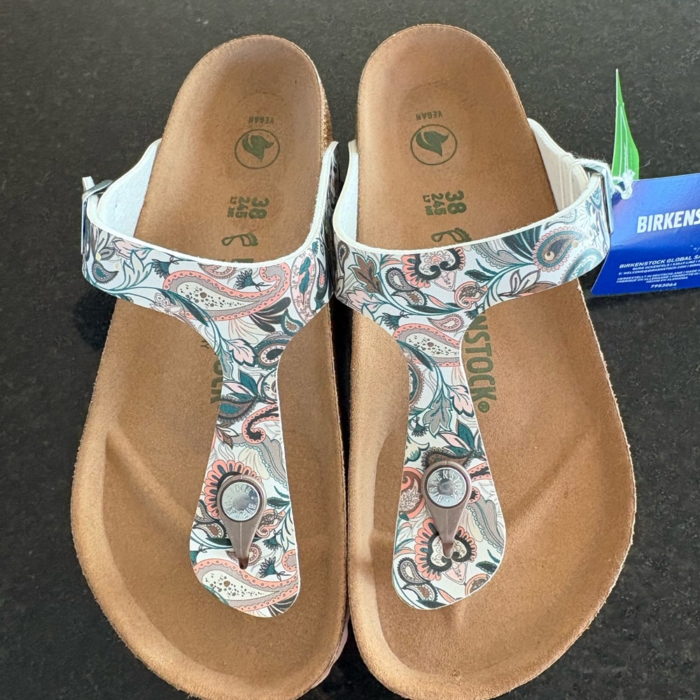 Birkenstock Gizeh Paisley White Multicolor Thong Sandals